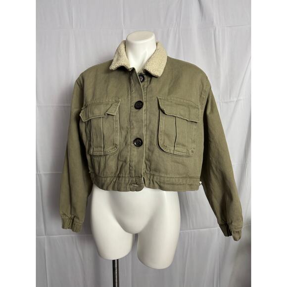 Cropped Ladies Corduroy and Fleece-Lined Jacket - Picture 1 of 5